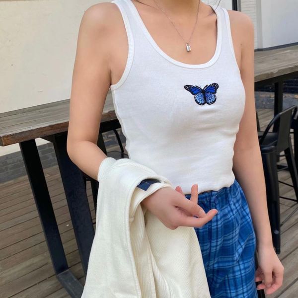 

slim girls elegant bomb cotton tank, White