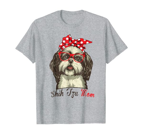 

funny shih tzu mom shirt for dog lovers-mothers day gift, White;black