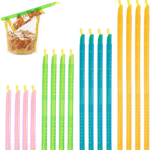 

bag clips 16 pcs household bags fresh-keeping sealing rods milk powder strips kitchen clip sealers color random easy-to-use