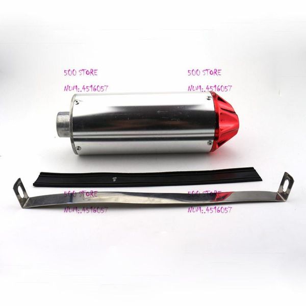 

motorcycle exhaust system silvery 28mm universal pipe muffler moto atv scooter for dirt bike