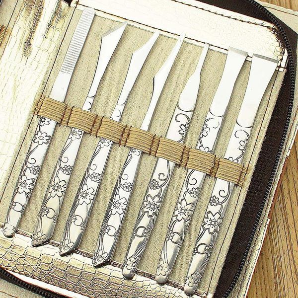 

nail art kits manicure sets tool kit carved tools set nails clipper scissors knife with bag for gift high quality