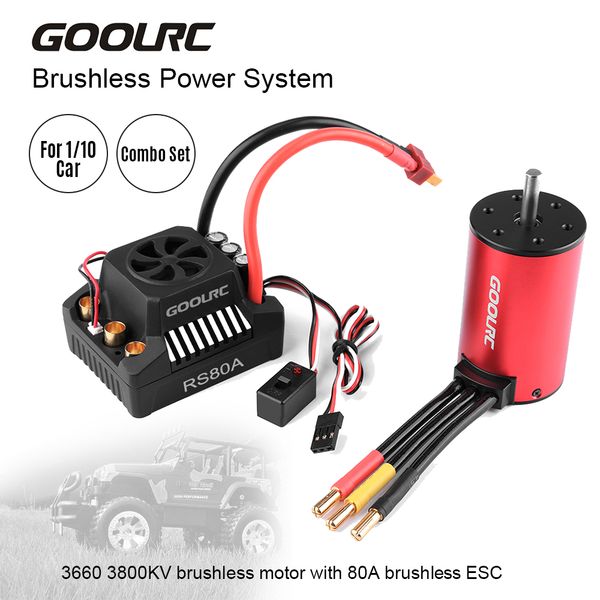 

3660 3800kv brushless motor 80a esc brushless electronic speed controller 6v/3a bec for 1/10 rc car crawler truck