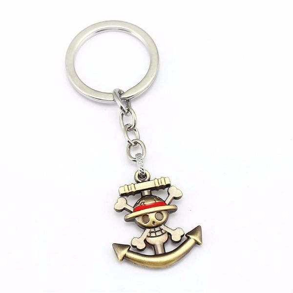

keychains hsic jewelry 10pcs/lot one piece keychain anime luffy whitebeard key ring holder chaveiro1 men wholesale 12012, Silver