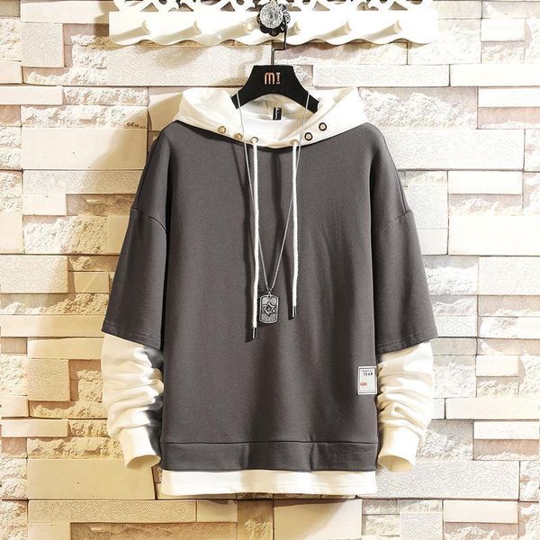 

men's hoodies & sweatshirts oversized hoodie autumn winter men fashion 2021 streetwear for casual patchwork man1, Black