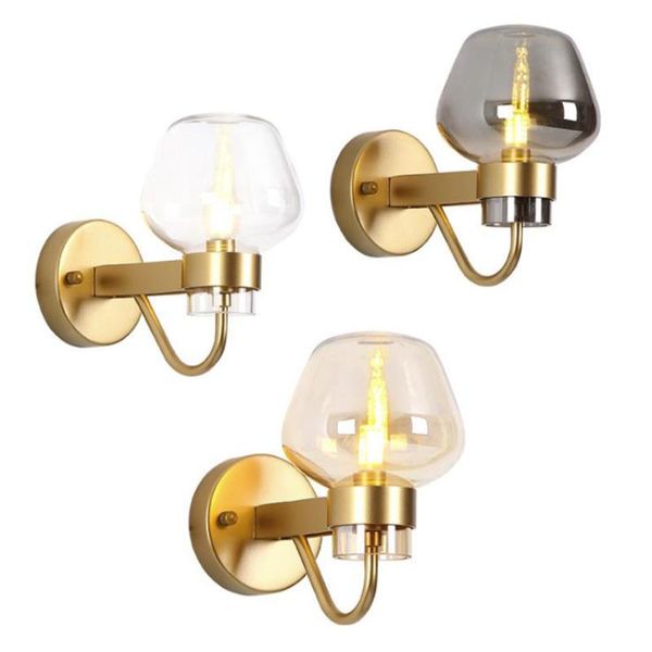 

wall lamps post modern led lights electroplating glass bedroom bedside corridor staircase decor kitchen fixtures