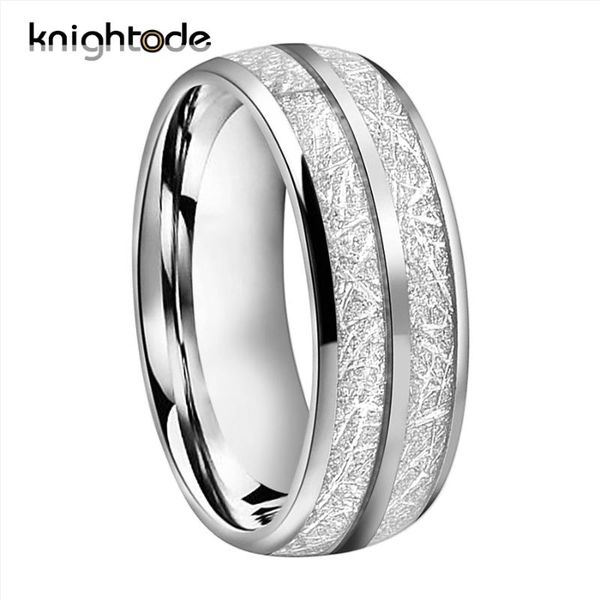 

wedding rings 2 grooves meteorite 8mm tungsten carbide band dome polished comfort fit, Slivery;golden