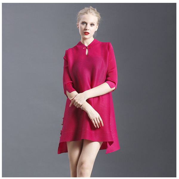

2021 new autumn winter plus size women chinese style long sleeve pleated button up 2096 s80o, Black;gray