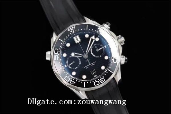 

2020 sea ceramic bezel aqua timing watches boss terra men 007 chronograph sport wristwatches james bond master mens watch d3044, Slivery;black
