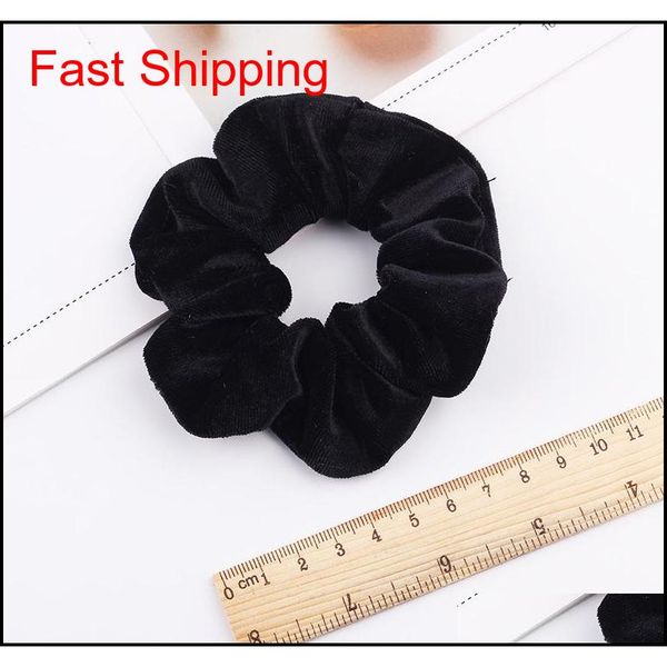 

30 pcs/lot 10cm velvet hair scrunchies wholesale elastic hair band girls ponytail holder women head wear 30 co jllugk dayupshop, Pink
