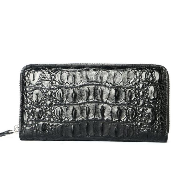 

wallets yilunxi male charming clutch bag luxury crocodile clamping sack genuine leather business functional handbag, Red;black