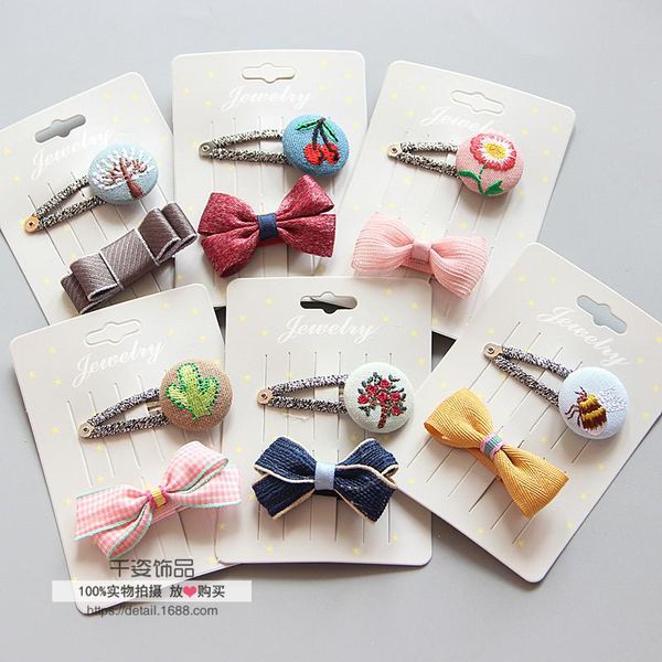 

2pcs/set hair clip girls cute animal fruit flower hair clips children sweet hairpin barrette fashion accessories 2021 new, Slivery;white