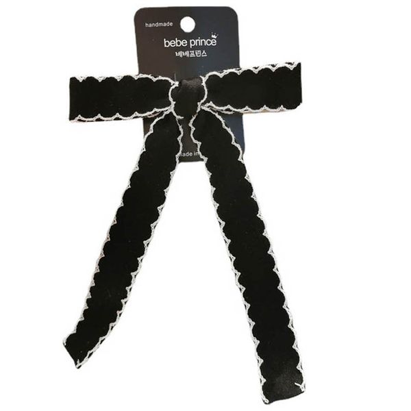 

girls hair accessories hairclips bb clip barrettes clips wave-side bows with ring head rope ribs jewelry d3213, Slivery;white