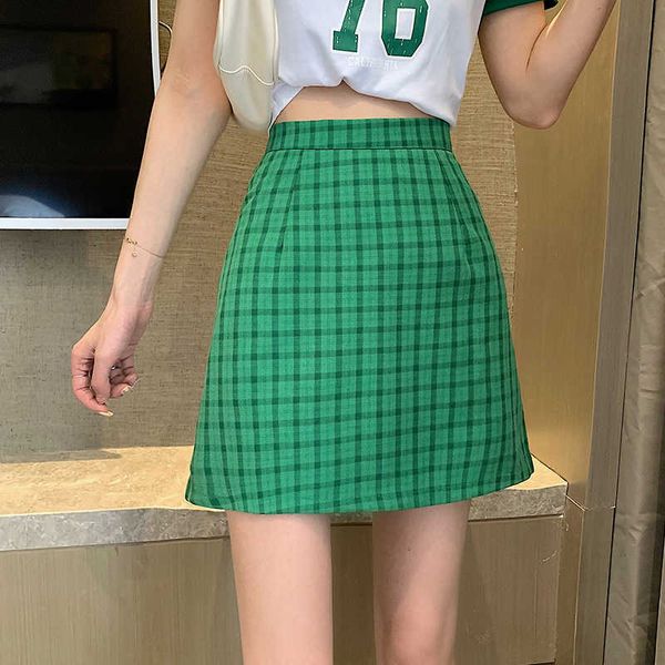 

skirts plaid print summer mini women high waist a-line clubwear zipper party bodycorn pencil skinny elegant z461 2l2i, Black