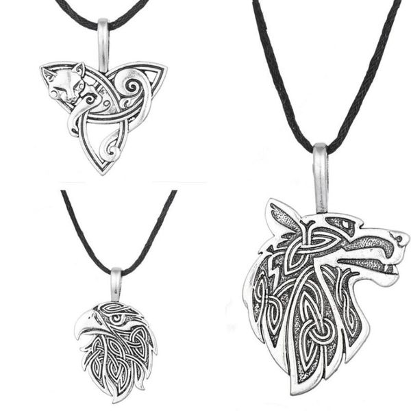 

pendant necklaces symbol viking odin raven fenrir wolf necklace, Silver