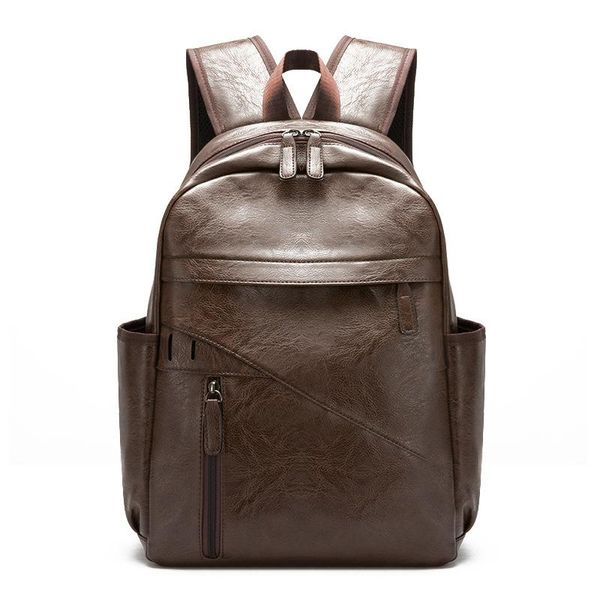 

backpack pu leather retro men fashion casual computer bag