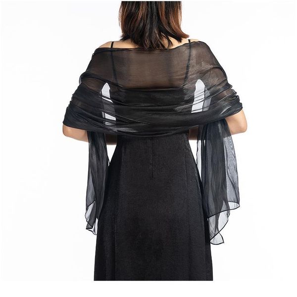 

elegant wedding shawl 170*70 customizable new silver party evening dress shawl bride bridesmaid's silky shawl pure col jllxdy