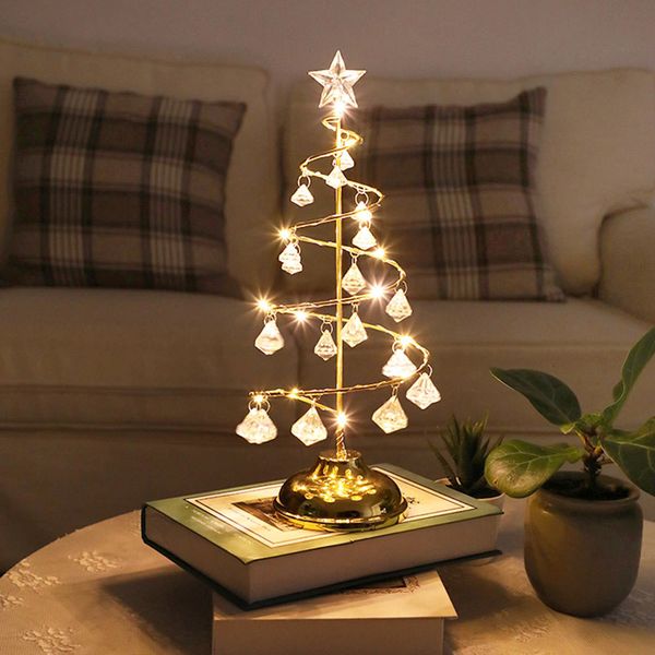 

2021 new rvore de cristal led night light fada fio cobre lmpada mesa para o quarto sala estar decorao casa presente do mido natal ano novo d