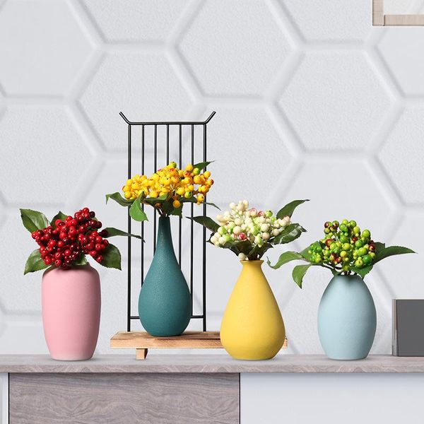 Vasos Modern Minimalista Cerâmica para sala de estar Desktop Seco Flor Vaso Quarto mesa de jantar Decorações