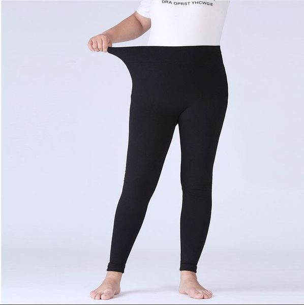 

women's leggings women femme leggins autumn winter pants 2021 warm solid thick molde high waist slim casual, Black