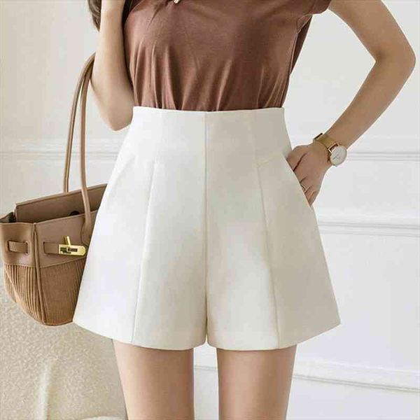 

shorts female summer high waist loose korean fashion chiffon shorts white black causal wide leg office suit women c7434