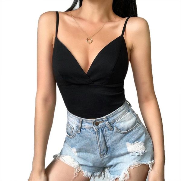 

women's tanks & camis women plain camisole lace splicing double v-neck vest slim sling tank, White