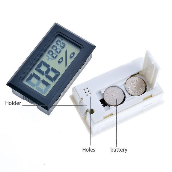 

black/white mini digital lcd environment thermometer hygrometer humidity temperature meter in room refrigerator icebox ship