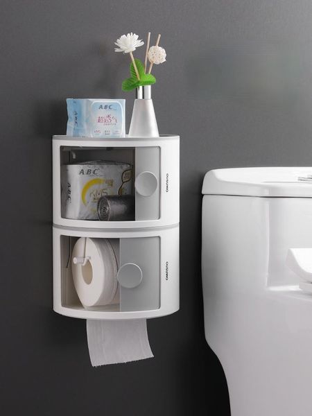 

storage boxes & bins toilet paper shelf box wall mounted bathroom non punching products household artifact makeup organizer