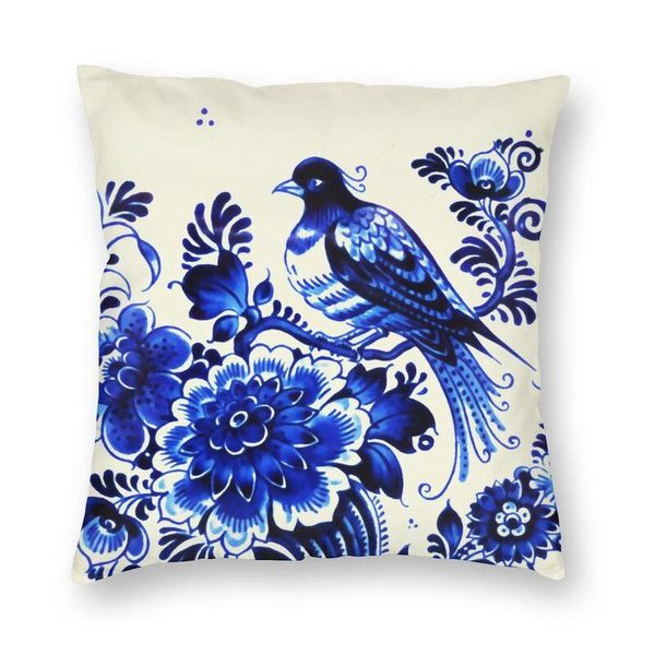 

cushion/decorative pillow blue delft porcelain oriental toile cushion covers sofa decoration chinoiserie square throw case 45x45