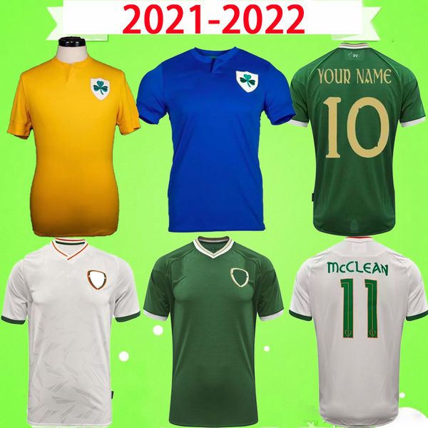 

2021 2022 ireland 100th centenary soccer jerseys yellow blue spcial 21 22 duffy mcclean doherty idan football shirt hendrick uniforms men ki, Black;yellow