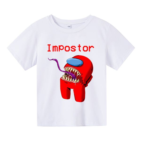 

among us t-shirt impostor boys girls clothes casual toddler childrens clothing summer short sleeve baby anime t-shirts, Blue