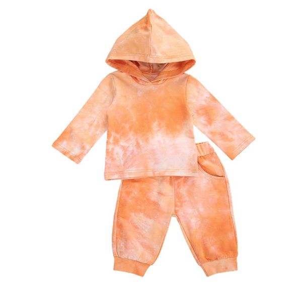 

clothing sets autumn 0-3t toddler infant baby boy tie dye clothes set 2021 long sleeve pants casual cute outfits 2pcs girl, White