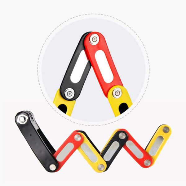 

bike locks 4 digit password lock folding metal anti-theft (black)