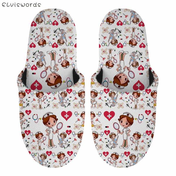 

slippers elviswords cute cartoon printing winter cotton slipper women home floor nursing shoes non-slip warm slides, Black