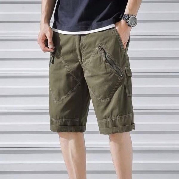 

2021 summer new casual classic pockets cargo shorts men outwear fashion leisure cotton camouflage shorts, White;black