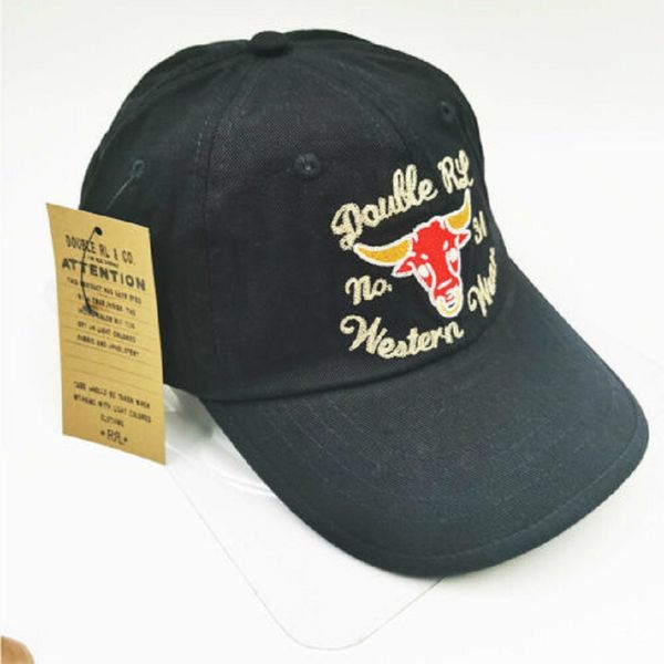 

black no.31 western wear bull polo rrl cap embroidered vintage cotton, Blue;gray