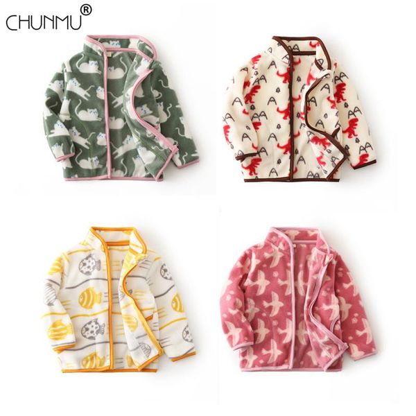

jackets spring autumn baby girls long sleeve fleece jacket fashion cartoon printed coats children kids cardigans outerwear, Blue;gray