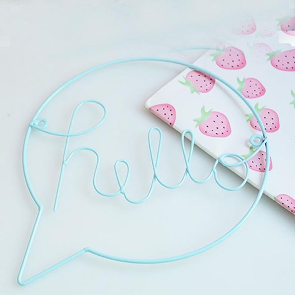 

decorative objects & figurines iron art hello letters door window background gift wall decoration bedroom craft hallway welcome sign home mu