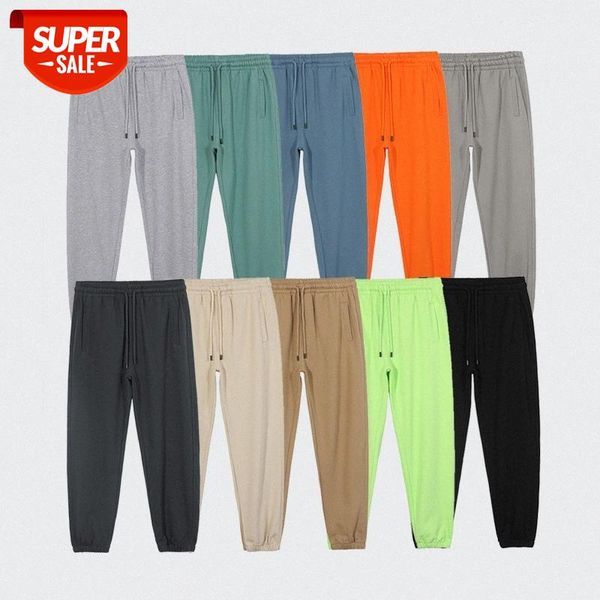 

brand drawstring terry pure color sweatpants #kc0n, Black