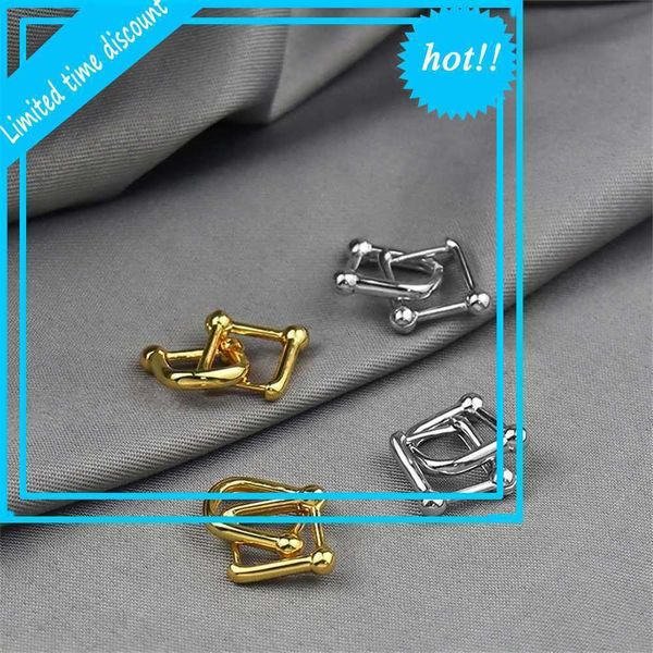 

2021 fashion classic s925 sterling silver personalized gold detachable earrings for men and women, Golden