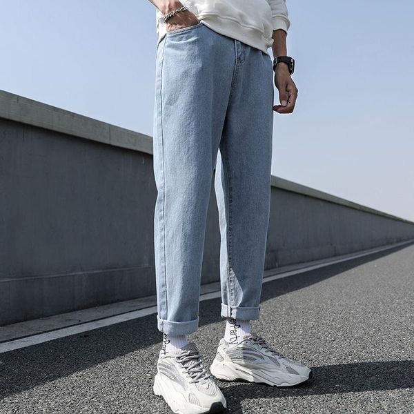 

men's jeans men male trousers simple design cozy all-match students daily casual korean fashion ins plus size 5xl, Blue