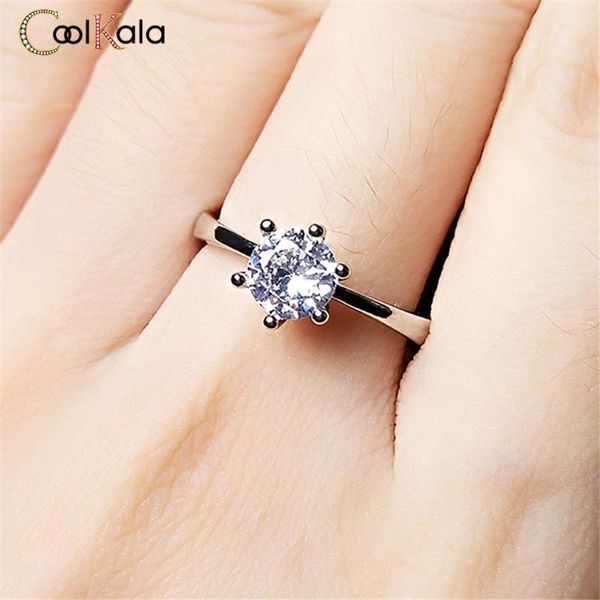 

wedding rings coolkala low luxury couple propose classic six claw ring girl shining beauty for engagement, Slivery;golden