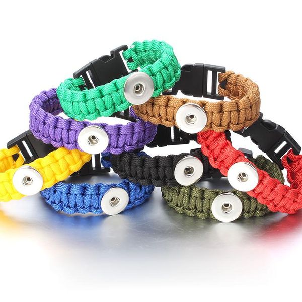 Neue Snap Schmuck Woven Leder Snap Armband Handgemachte Seil Snap Button Armband Armreifen Fit 18mm Taste Diy Jewel jllyfx