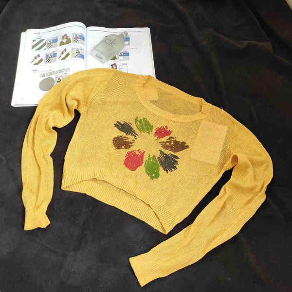 

women's knits & tees thin short round neck printed long-sleeved sweater kl8d, White