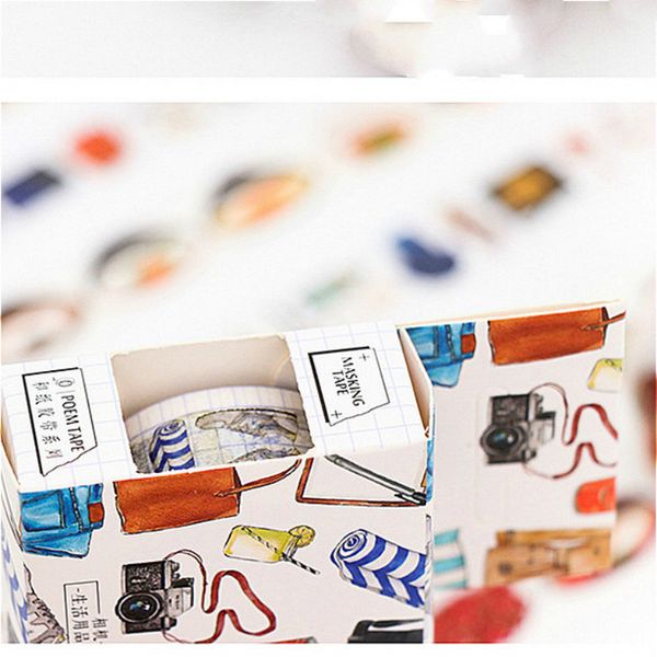 

3pieces/lot a reel of cartoon washi tape paper delicate sticker shine creative colorful label adhesive tape diy masking tape scrapbooki 2016