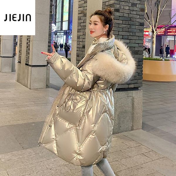 

women's down & parkas 2021 arrival korea slim women winter jacket cotton padded warm thicken fur lined puffer coats, Black