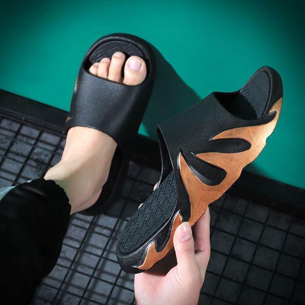 

New Mens Slippers Fashion Men Summer Casual Sandals Mens Flip Flop Slipper Luxury Designer Beach Home Shoes Slippers 2021, Black