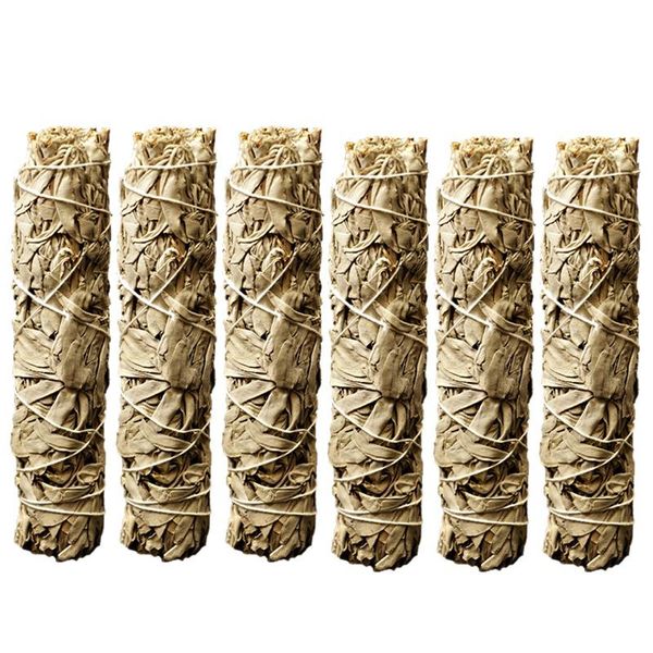 

decorative flowers & wreaths 6 bundles white california pure leaf smoky purification smoking
