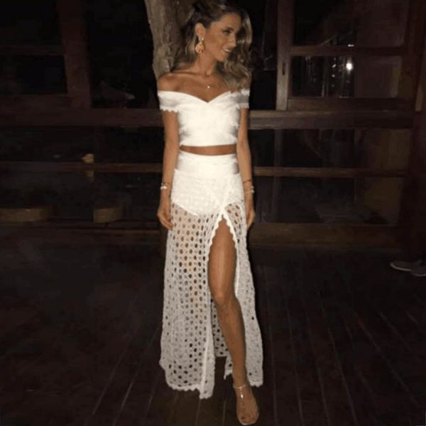 

black white bar neck 2 parts set bandage nice from the dress party fmu3