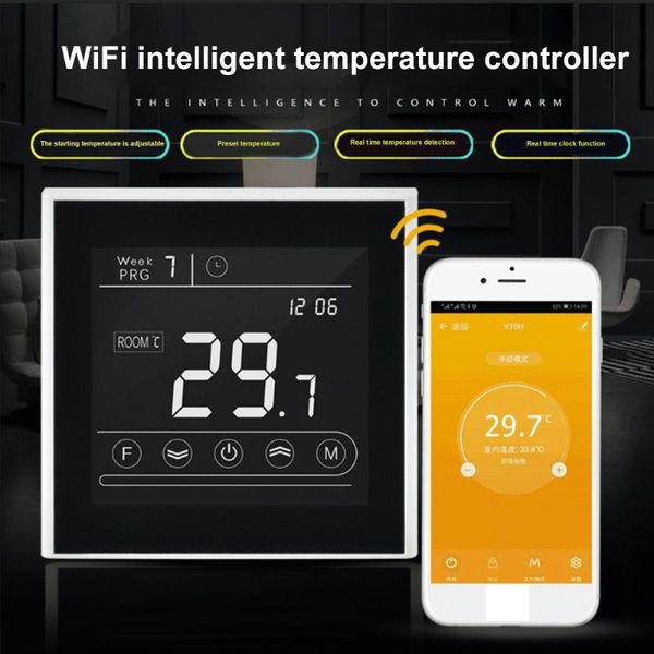 

smart home control 90~240v alexa google intelligent wifi thermostat room electric water gas boiler floor heating temperature controller
