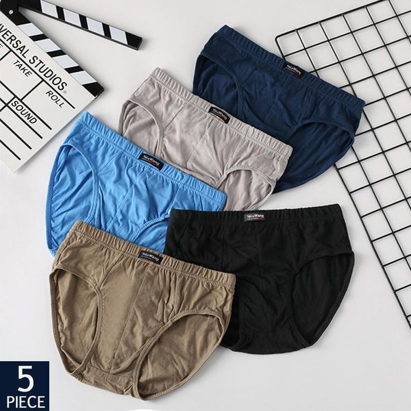

underpants 5pcs/lot 100% cotton men solid briefs men's underwear seamless set comfortable panties plus size l-4xl, Black;white